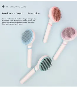 Escova de Grooming para Animais de Estimação com Logo Personalizado, Auto-Limpante, Fabricada em Plástico - Product Image 1