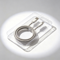 Écouteurs Bluetooth TH Brand TH-SY011T en boîte blister avec logo personnalisé, languette de suspension transparente, embouts en silicone transparents personnalisables