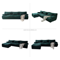 Canapé modulaire extra profond en velours côtelé avec mousse à mémoire de forme haute densité, pliable et facile à transporter