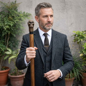 Handmade Walking Cane | Gothic Vampire Handle Stick - Product Image 1