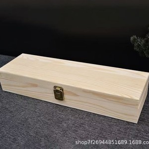 Caja de almacenamiento de madera rectangular de 6 pulgadas de alto con tapa abatible, organizador de escritorio de madera maciza para sala de estar - Product Image 5
