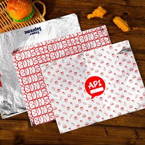 Papel de Aluminio Personalizado a Prueba de Aceite, Papel de Hornear Tipo Panal, Papel Kraft para Envolver Alimentos, Papel de Aluminio de Grado Alimenticio para Sándwiches y Hamburguesas - Product Image 1