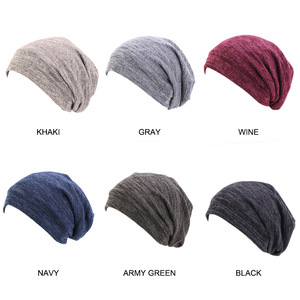 Inde Musulman Stretch Turban Chapeau Premium Jersey Islamique Sommeil Cap Slap Beanie <span class=keywords><strong>Bonnet</strong></span> Satin Doublé Cancer Chimio Cap Avec logo - Product Image 2