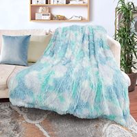 Plaid Doux en Fausse Fourrure 50 x 60 po Réversible en Microfibre Pelucheux pour Canapé, Lit et Chaise
