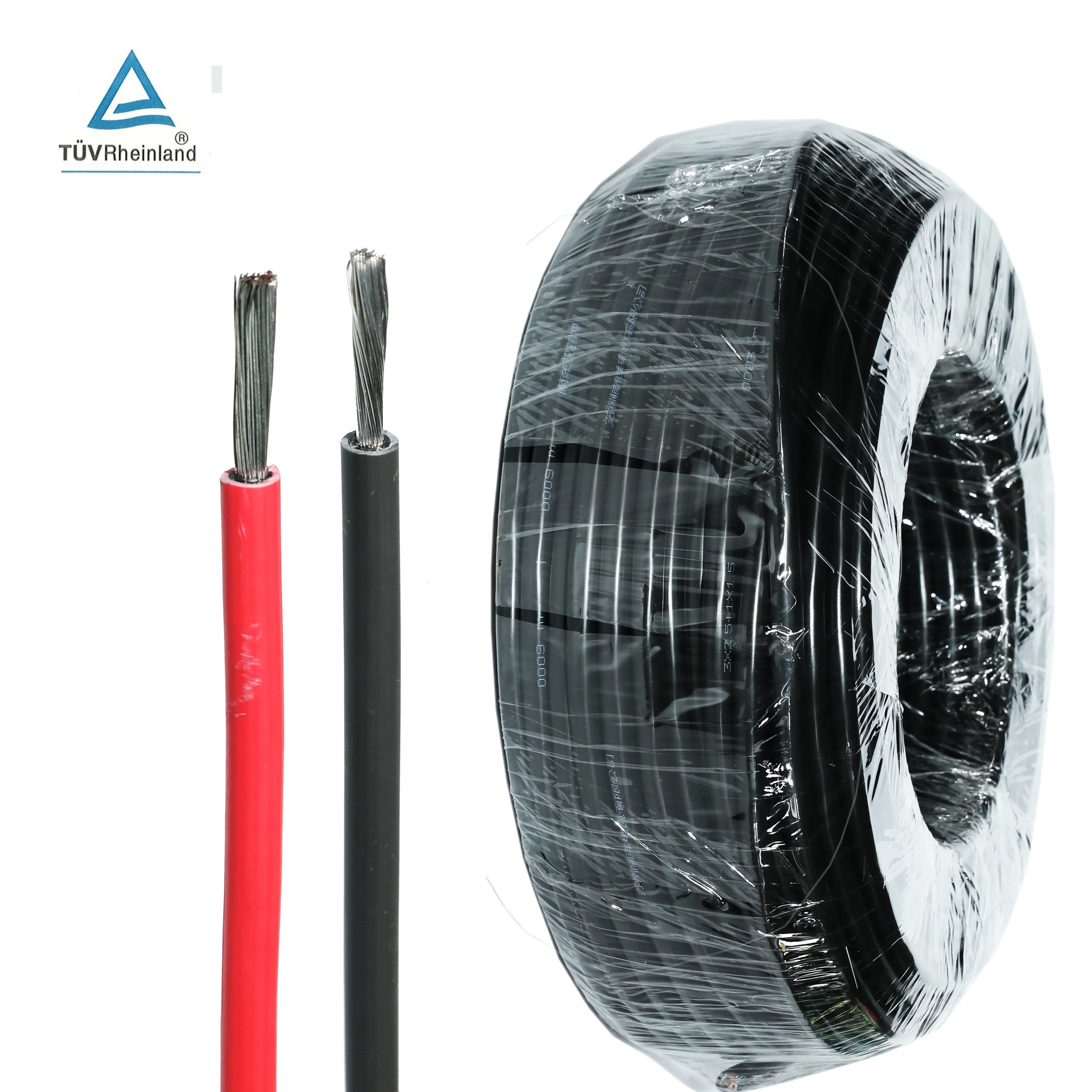 TUV Approval XLPO Insulated Tinned Copper Solar Wire 4MM 6MM 10MM 16MM 25MM 35MM PV Cable DC Solar Power Cable