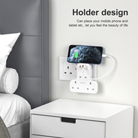 Wontravel - Enchufe Universal 6 en 1, Cargador de Pared para Reino Unido, Enchufes Múltiples con Extensión, 20 W