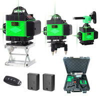 Niveau Laser 360 à nivellement automatique, télécommande sans fil 3D horizontale et verticale, faisceau vert croisé puissant avec trépied