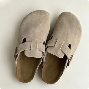 <span class=keywords><strong>Mules</strong></span> classiques en daim TEC pour femmes, en cuir véritable, semelle plate en liège, <span class=keywords><strong>orthopédiques</strong></span>, biomécaniques, antidérapantes et douces - Product Image 4