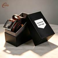Boîte en carton rigide de luxe avec logo personnalisé, insert en mousse, emballage pour ceinture en cuir pour homme, vêtements, cadeau d'entreprise, emballage de mariage