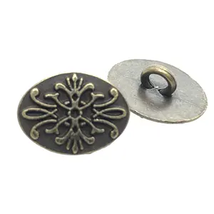 Manufacturer Supplier Pattern Antique Brass Embossed Fashion Metal Sewing Buttons
