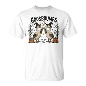 T-shirt Goosebumps Goose Fist Bump Halloween blanc taille adulte - Product Image 1