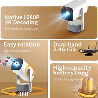 2024 K2 4 K Projecteurs Full HD Autofocus 1080P Android 11.0 Vidéo 5G WiFi 3D Home Cinéma Mini Projecteur Multifonction