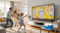 Console de jeu portable pour enfants KINHANK, version AI, sans fil, prend en charge le multijoueur, boîte de jeu AI à détection de mouvement, console de jeu familiale