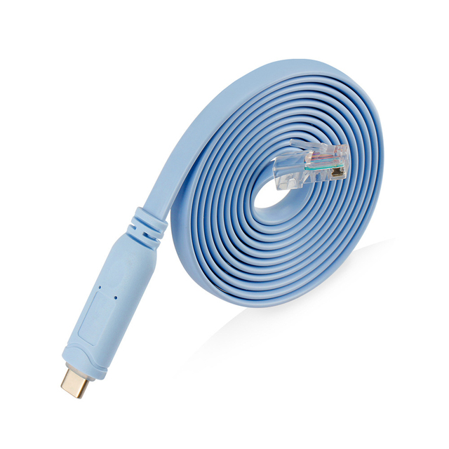 Usb c Type c to RJ45 8pin 28AWG with RS232 Serial FTDI Chip Plug and Play WIN 10 Console Router Adapter Cable for Computers