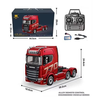 Camion télécommandé Huina 1501 1502 770S V8 1/18 en alliage, 19 canaux, 2.4G, simulation intérieure-extérieure, lumières et sons réalistes, jouet RC pour experts