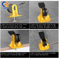 Système de nivellement de carreaux auto-adhésif moderne réglable et réutilisable de type presse 1 mm/1,5 mm en PP+Métal pour le nivellement des sols, personnalisable