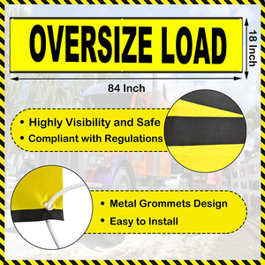 Custom <strong>Oversize</strong> PVC Mesh <strong>Load</strong> Warning Sign <strong>Banner</strong> Digital Printed <strong>Oversize</strong> Safety Flag with Brass Grommets