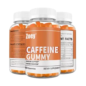 Kafein Gummies yumuşak şeker özel etiket yardım Boost enerji desteği beyin sağlığı artırır egzersiz performansı