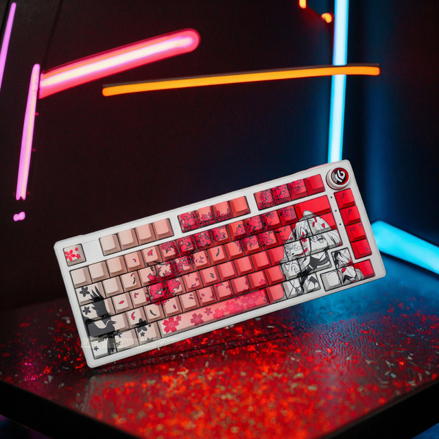 Raven Sakura ISO ANSI South Side Print Backlight Cherry Profile 131 Keys PBT Dye Sublimation Keycaps for Mechanical Keyboard