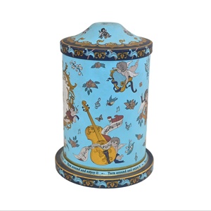 Rotating Music Tinplate Cylinder Can with Crown Cap Offset Printed Classic Melodies Design Matte Surface Food Grade Candy - Product Image 6