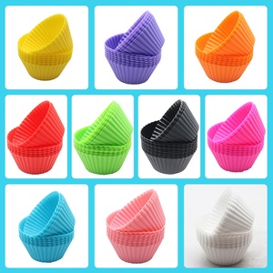 Food Grade Silicone Non-stick Muffin Reusable Silicone <b>Cupcake</b> Liners Baking <b>Cups</b> for Party with 24pcs /12pcs Pack - Product Image 3
