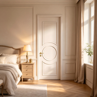 Porte intérieure en bois massif sculptée de luxe, de style européen, peinte, insonorisée, pour chambre d'hôtel, appartement