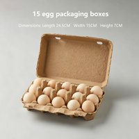 Caja de Embalaje para Huevos de Pulpa Biodegradable y Ecológica con Relieve, Cajas de Cartón Resistentes a Impactos y Caídas