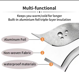 Bolsa Térmica Aislante Desechable de Tela No Tejida para Llevar Comida, Bolsa Refrigerante con Forro de Papel de Aluminio para Café para Llevar - Product Image 6