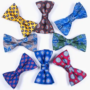 Groothandel Hot Koop Online Polyester Zelf Tie Bow Gedrukt Strikjes Voor Mannen