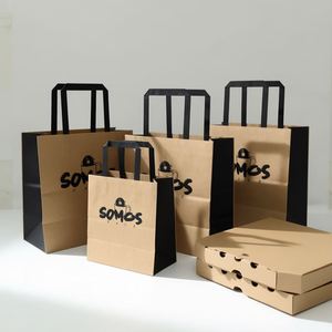 Bolsas de Papel Kraft Marrón Impresas Personalizadas, Reutilizables para Alimentos y Café, Diseño Elegante y Sostenible, Bolsa de Papel con Asa Retorcida - Product Image 4