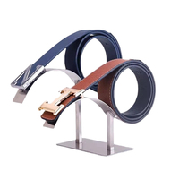 Support de présentation de ceintures en métal sur mesure, support de ceintures en acier inoxydable avec base, étagère organisatrice de ceintures pour la vente au détail