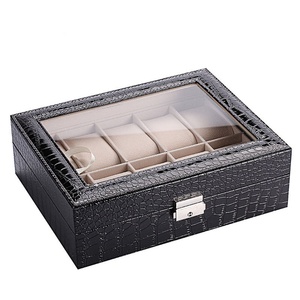 Luxury Custom logo Popular Leather Watch Mens Packaging case PU Leather <b>Storage</b> Gift 10 Slots Watch <b>Box</b> - Product Image 4