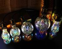 Ampoule LED feu d'artifice de nuit Edison colorée 3D E27 boule de lumière de mode décoration pour la maison fête de noël vacances barre de mariage