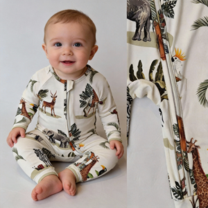 Pakaian Bayi Desain Khusus Little Little Class, Piyama Resleting Bermotif, Pakaian Bambu Super Lembut, Romper Bermotif Seluruh Badan - Product Image 4