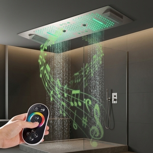 Ensemble <span class=keywords><strong>de</strong></span> <span class=keywords><strong>Douche</strong></span> Thermostatique <span class=keywords><strong>Plafond</strong></span> 400*900mm LED Vente Chaude Salle <span class=keywords><strong>de</strong></span> Bain, avec Pomme <span class=keywords><strong>de</strong></span> <span class=keywords><strong>Douche</strong></span> Multifonctionnelle Effet Pluie et Cascade - Product Image 2