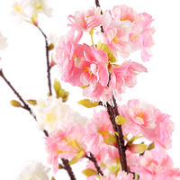 Nouvelles branches de fleurs de cerisier en soie en gros, 4 branches, fleurs de cerisier artificielles pour la décoration d'événements de mariage