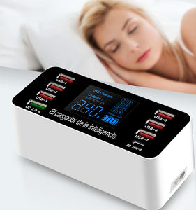 Adaptador de estación de carga con pantalla LED, Cargador usb de 8 puertos, superrápido para teléfono, pad y portátil, 60W, el más vendido de <span class=keywords><strong>2021</strong></span> - Product Image 5