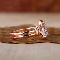Bague de fiançailles en or massif 10K/14K/18K avec diamant de laboratoire cultivé CVD/HPHT VVS certifié IGI, taille émeraude, monture solitaire, 0,5-3 carats