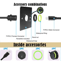 Cable de Extensión USB 3.1 de 10bps, Resistente al Agua IP68, Tipo-C Macho-Hembra, para Carga y Transferencia de Datos, con Chasis M20