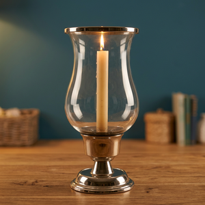 Vintage <b>Silver</b> Ceramic Hurricane Candle Holder Elegant <b>Lantern</b> Design for Home Decor Christmas Ambience for Candle Light Dinner - Product Image 4