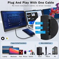 Moniteurs LCD 14 pouces en gros, extension d'écran double pour moniteur portable triple de 11,6 à 17,3 pouces