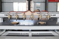 Six broches 3D sculpture sur bois Machine rotative 4 axes multi-tête CNC routeur pour armoires en bois canapé chaise Table