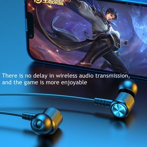 Headphone Nirkabel Kabel Leher Magnetik Earbud Suara Jernih untuk Berolahraga Jogging Lari Hiking - Product Image 2