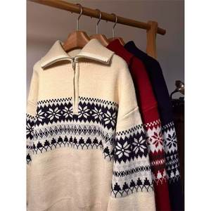 Pull à capuche vintage à col roulé mi-haut pour homme, coupe-vent, pull décontracté, bloc de couleurs, style coréen, polyvalent, chaud, lapin, automne - Product Image 5