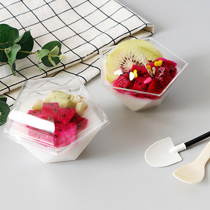 Tasse à mousse en forme d'étoile jetable de 105 ML tasse en plastique transparente pour pouding crème glacée <span class=keywords><strong>yaourt</strong></span> gelée - Product Image 1