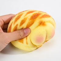 Jouet Squishy en forme de pain ananas, à remontée lente, doux, design joues griffes, anti-stress, accessoire de bureau