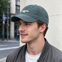Casquette de baseball personnalisée OEM vintage en sergé de coton délavé à 6 panneaux, visière incurvée, logo brodé, ajustable pour le sport et l'extérieur