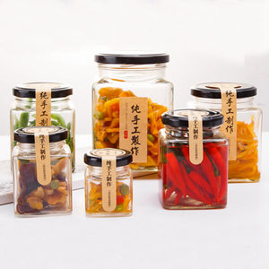 <span class=keywords><strong>Pot</strong></span> à miel <span class=keywords><strong>en</strong></span> <span class=keywords><strong>verre</strong></span> hexagonale hermétique <span class=keywords><strong>avec</strong></span> couvercle, <span class=keywords><strong>pot</strong></span> <span class=keywords><strong>de</strong></span> 50, 80, 100, 200, 280, 380, 500 et 730 ml - Product Image 2