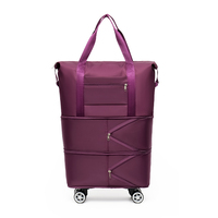 Sac de voyage à roulettes en tissu Oxford, roues détachables, extensible, grande capacité, léger, pour les voyages courts et le shopping