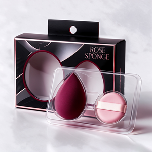 Wholesale Custom Printed Paper <b>Boxes</b> With Clear Display Window For Beauty Egg Sponge <b>Makeup</b> Sponge Packaging - Product Image 1